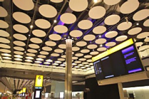 The baggage claim hall in the new Terminal 5 building is seen at London's Heathrow Airport