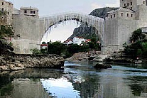 Enduring traditions ... Mostar's famous bridge.