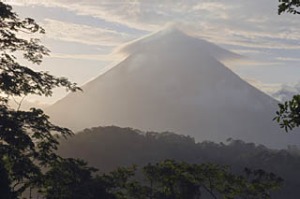 Seething sight ... the cone-shaped Mount Arenal volcano in north-western Costa Rica