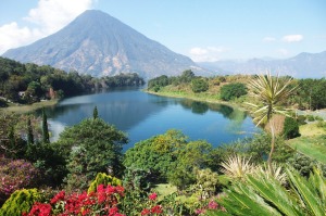 Lake Atitlan, ringed by volcanoes, in Guatemala: this may be one of the most spectacular places on the planet.