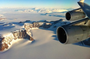 Spectacular views are on offer on an Antarctica sightseeing flight, from the comfort of a Qantas 747 jumbo jet.