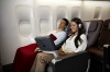 Qantas 747 premium economy class.