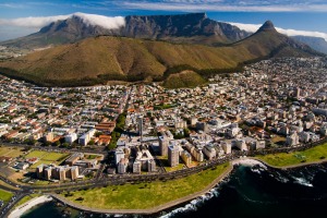 Table Mountain makes an imposing backdrop to the beautiful city of Cape Town.
