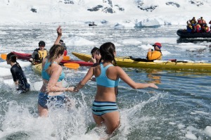Taking a dip in the Antarctica is a rite of passage.
