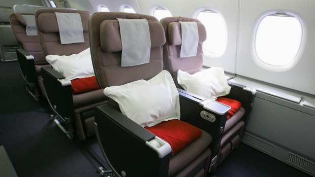 Premium economy class on board the Qantas A380.