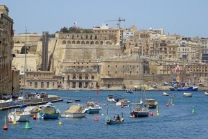 Valletta's old town and fortifications from the harbour.