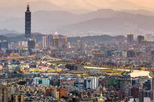 Taipei's striking city skyline.