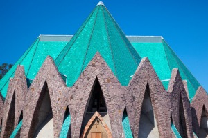 The roof of the Basilique Sainte-Anne in the colourful city of Brazzaville is crowned with glazed, malachite-green roof ...