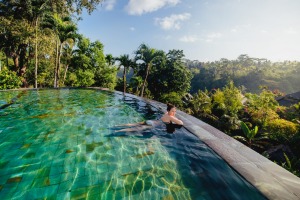 In Bali, you can take a dip surrounded by nature.