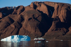 11.5-tonne Fram had been hidden behind this berg in Fonfjord, Greenland.