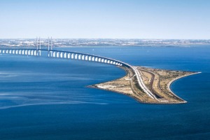 Oresund Bridge between Sweden and Denmark.