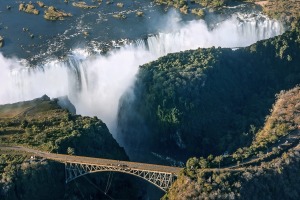 Victoria falls is the largest curtain of water in the world (1708 m wide).