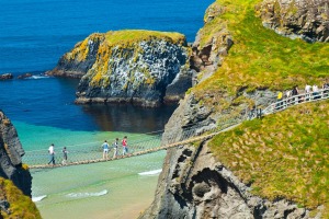 At Carrick-a-Rede you can test your bravery by walking across a short rope bridge to the small island used as a launch ...