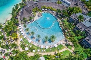 Aerial view of Lux Belle Mare, Mauritius.