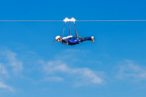 The zip line's fastest speed recorded was 120 kilometres per hour.