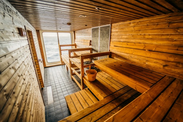 The sauna on board.