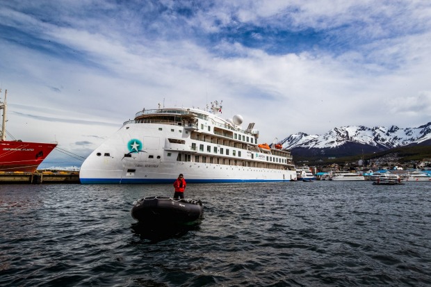 The Greg Mortimer in Ushuaia, Argentina ahead of its first voyage to Antarctica.