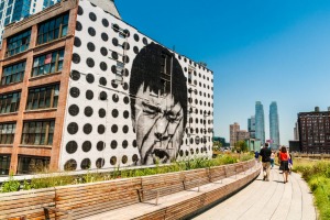 Silent Scream mural on The High Line Park in west Chelsea.
