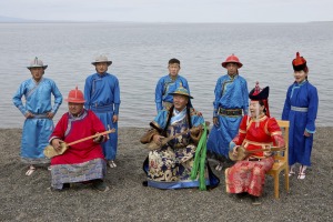 Throat singers in traditional dress.