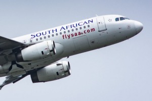 An Airbus A320-200 passenger jet, operated by South African Airlines (SAA), takes off from O.R. Tambo International ...