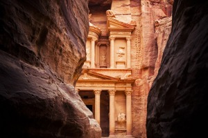 One of the most fascinating places to visit in the Middle East: The Treasury in Petra, Jordan.