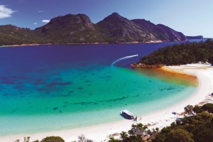 Coral Expeditions visits Wineglass Bay in Tasmania.