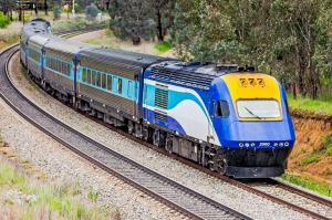 The XPT train from Sydney to Melbourne.