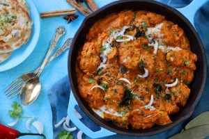 Chicken tikka masala, the UK's contribution to Indian cuisine.