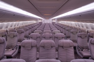 'Guest' (economy) class on board a Saudia Boeing 777.