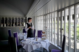 Teasmith Holly Murphy at Mackintosh at the Willow in Glasgow's original Willow Tea Rooms building designed by Charles ...