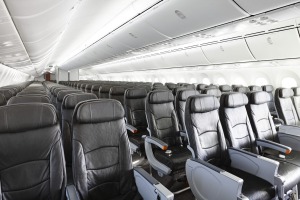 Economy class on a Jetstar Boeing 787 Dreamliner.