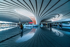 Beijing, China Ã¢ÂÂ November 1, 2019: Terminal Building, Daxing New International Airport, Beijing, China. It is a ...