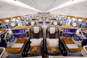 The only way to travel: Emirates business class on the A380.