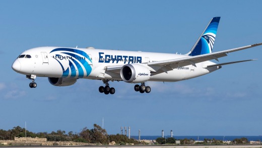 An EgyptAir Boeing 787-9 Dreamliner. The airline is updating its fleet in order to reduce carbon emissions.
