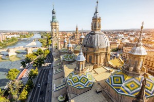 Aerial cityscape view on the roofs and spires of basilica of Our Lady in Zaragoza city in Spain credit: istock
one time ...