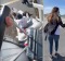Footage posted on social media showed passengers wheeling their suitcases off the plane.