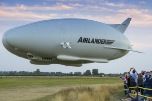 The Airlander 10 is hybrid aircraft combining the helium-filled hull of airships with technology from aircraft and ...