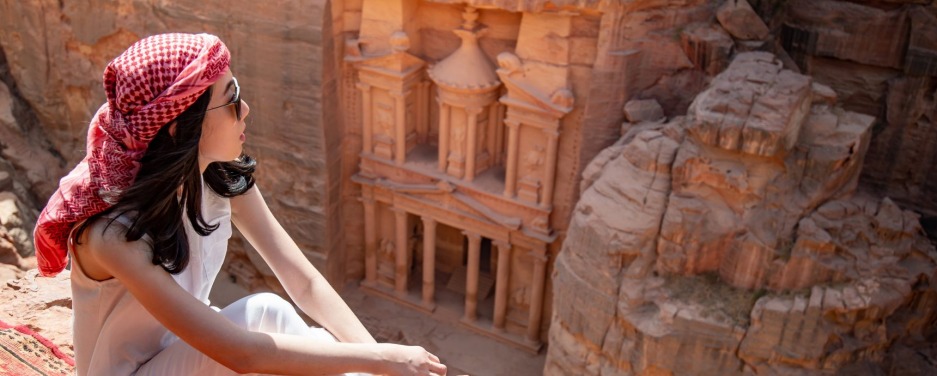 Petra, Jordan. Being a female traveller in the Middle East has its challenges, but there are benefits as well.
