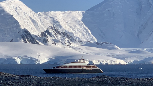 SatNov27Cover
The Scenic Eclipse cruise ship anchored in the cove at Damoy Point on the Antarctic Peninsula.
Photo: Anthony Dennis